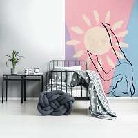 Флизелиновые фотообои любовь 206x275 см Пастель Линии графика - йога (14061VEA)+клей