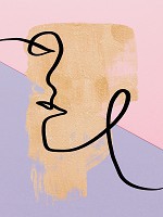 Флізелінові фотошпалери в романтичному стилі 206x275 см Пастель Лінії графіка - Обличчя жінки (14062VEA)+клей - вид 1 мініатюра