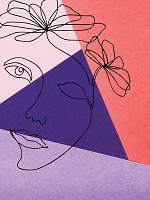 Флізелінові фотошпалери з геометричним малюнком 206x275 см Обличчя жінки лінії мистецтва (14063VEA)+клей - вид 1 мініатюра