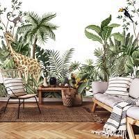 Флізелінові дитячі фото шпалери для стін 254x184 см Екзотичне сафарі у джунглях (14070V4)+клей - вид 9 мініатюра