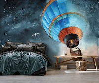 Флизелиновые фотообои в детскую для мальчика 520x318 см Небо - Полет на воздушном шаре (14074VEXXXXXL) +клей