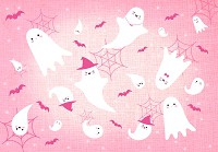Флізелінові фотошпалери для дитячої кімнати 416x254 см Дівчинка - Привиди та Кажани на рожевий фон (14080VEXXXL) +клей - вид 1 мініатюра