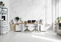 Флізелінові фотошпалери 312x219 см Структура Біла мармурова імітація каменю (14087VEXXL) +клей - вид 7 мініатюра