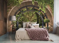 Красивая природа арка флизелиновые фотообои 520x318 см 3D-эффект Терраса Пейзаж Деревья (14090VEXXXXXL) +клей