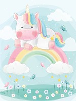 Флизелиновые фотообои для девочки 184x254 см Дети Единорог Пастель Облака и Радуга (14097V4A)+клей - вид 1 миниатюра