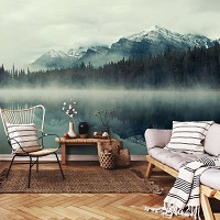 Флизелиновые фотообои пейзаж 416x290 см Природа Горы Лес в тумане (14099VEXXXXL) +клей