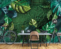 Популярные флизелиновые фотообои 520x318 см Природа Листья Темно-Зеленые Монстеры (14100VEXXXXXL) +клей