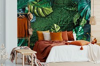 Флизелиновые фотообои 254x184 см Природа Листья Темно-Зеленые Монстеры (14100V4)+клей