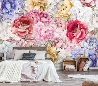 Любовь флизелиновые фотообои 416x290 см Природа Цветы Большие Красочные Пионы (14106VEXXXXL) +клей