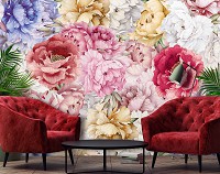 Любовь флизелиновые фотообои 520x318 см Природа Цветы Большие Красочные Пионы (14106VEXXXXXL) +клей