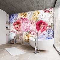 Флізелінові фотошпалери в коридор 254x184 см Природа Квіти Великі барвисті півонії (14106V4)+клей - вид 8 мініатюра