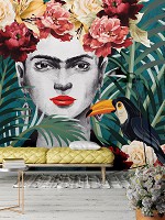 Флизелиновые фотообои розы 416x290 см Арт Фрида Кало Цветы Экзотика (14110VEXXXXL)+клей
