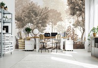 Флизелиновые фотообои 312x219 см Природа Лес Коричневые Деревья Арт (14112VEXXL) +клей