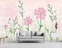 Флизелиновые фотообои 312x219 см Природа Растения Нарисованные Полевые Цветы (14122VEXXL) +клей