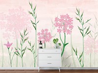 Любовь флизелиновые фотообои Природа Растения Нарисованные Полевые Цветы (14122V)+клей