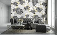 Флизелиновые фотообои в коридор 520x318 см Природа Цветы Черные и Белые Розы (14123VEXXXXXL) +клей
