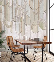 Геометрия на флизелиновых фото обоях Арт-декор Абстракция Перья на камне (14131V)+клей