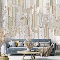 Флизелиновые фотообои 368x254 см Арт-декор Абстракция Перья на камне (14131V8) +клей