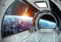 Флізелінові 3D фотошпалери у вигляді космосу Галактика Станція Земля Всесвіт (14136V)+клей - вид 1 мініатюра