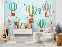 Флизелиновые фотообои 254x184 см Дети Небо Воздушные Шары Звезды (14146V4)+клей