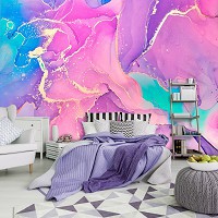 Флизелиновые фотообои под камень Имитация Мрамора Розовый Сиреневый (14147V)+клей