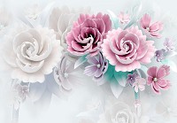 Три де флізелінові фотошпалери 520x318 см Природа Квіти 3D Пастель Кераміка (14149VEXXXXXL) +клей - вид 1 мініатюра