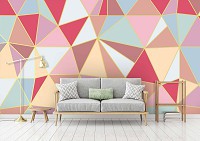 Популярные флизелиновые фотообои Разноцветные треугольники (14152V)+клей - вид 6 миниатюра