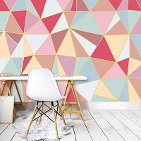 Флизелиновые фотообои 254x184 см Разноцветные треугольники (14152V4)+клей - вид 7 миниатюра