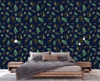 Флизелиновые фотообои фото 312x219 см в стиле ретро насекомые листья (14158VEXXL) +клей