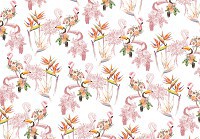 Цветы флизелиновые фотообои 416x254 см Природа Растения Птицы Фламинго и Туканы (14170VEXXXL)+клей - вид 1 миниатюра