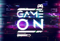 Флізелінові фотошпалери на стіні 368x254 см Для молоді Ігри для геймерів З написом Game On (14178V8)+клей - вид 1 мініатюра