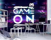Флизелиновые фотообои 254x184 см Для молодежи Игры для геймеров С надписью Game On (14178V4)+клей
