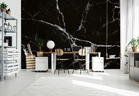 Популярные флизелиновые фотообои 416x290 см Текстура современного черного мрамора (14180VEXXXXL)+клей