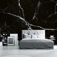 Флизелиновые фотообои в виде камня 368x254 см Текстура современного черного мрамора (14180V8)+клей