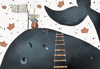 Флізелінові фотошпалери в кімнату дівчинці 368x254 см Діти Тваринний світ Кит та миша (14187V8)+клей - вид 1 мініатюра