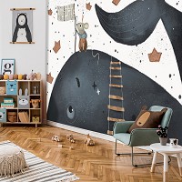 Флизелиновые фотообои 312x219 см Дети Животный мир Кит и мышь (14187VEXXL)+клей