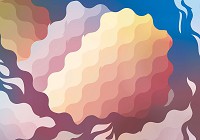 Над кроватью флизелиновые фотообои в спальню 254x184 см Абстрактное искусство (1418V4)+клей