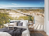 Флизелиновые фотообои 3д природа 416x254 см пейзаж - дорожка на берегу океана (14193VEXXXL)+клей