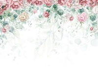 Флізелінові фотошпалери на кухню 416x290 см Квіти - Звисаючі півонії та зелене листя (14227VEXXXXL)+клей - вид 1 мініатюра