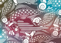 Необычные флизелиновые фотообои для зала 254x184 см Абстрактные настенные узоры (1422V4)+клей