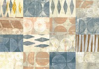 Флізелінові фотошпалери 312x219 см Художня геометрична теракотова плитка Бохо (14230VEXXL)+клей - вид 1 мініатюра