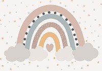 Флизелиновые фотообои с сердечками 520x318см Для детей девочек Скандинавский стиль Радуга Бохо (14256VEXXXXXL)+клей - вид 1 миниатюра