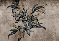 Готовые флизелиновые фотообои 368x254 см Природа Цветы Листья Ретро Бетон (14295V8)+клей - вид 1 миниатюра