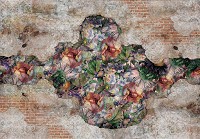 Флізелінові фотошпалери для зали 416x290 см Природа Квіти Цегляна структура Орнаменти (14297VEXXXXL)+клей - вид 1 мініатюра