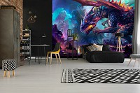 Флизелиновые фотообои в комнату 312x219 см Фэнтези Пещера Дракона (14305VEXXL)+клей