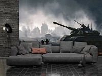 Флизелиновые фотообои 368x254 см Для мальчиков подростков танки в бою (14308V8)+клей