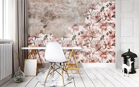 Флизелиновые фотообои растительные 368x254 см Цветы на старой бетонной стене (14310V8)+клей