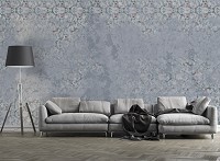 Флизелиновые фотообои растительные 254x184 см Цветы и Птицы на Бетоне (14311V4)+клей