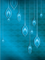 Флізелінові фотошпалери в зал 206x275 см Абстракція Синє листя на блакитному тлі (1432VEA) +клей - вид 1 мініатюра