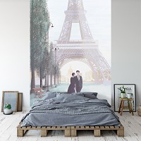 Город Париж флизелиновые фотообои 206x275 см Романтическая прогулка на фоне Эйфелевой башни (14352VEA) +клей